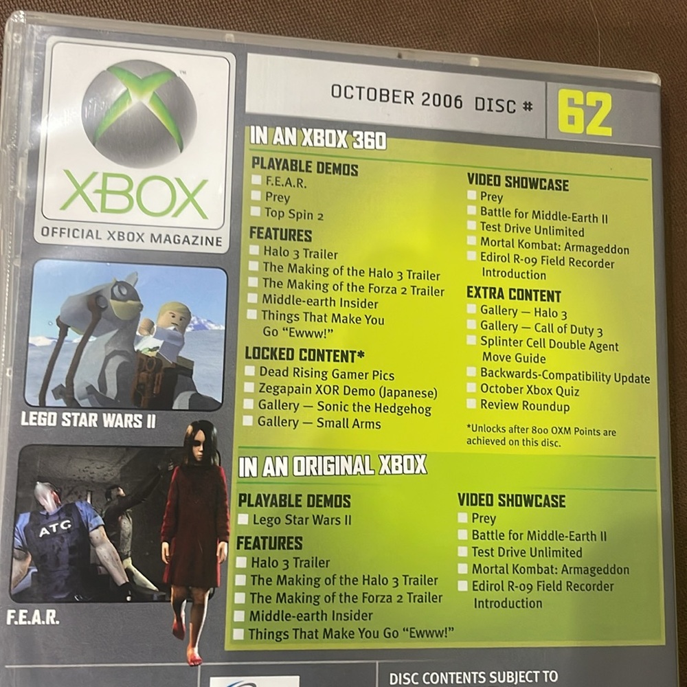 FEAR (XBOX 360 & XBOX) - OCTOBER 2006 - DISC #62 - Picture 5 of 10